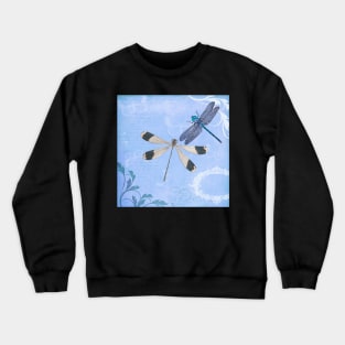 Dragonfly Cute Blue,Teal Floral Dragonflies & Butterflies  Hippie BOHO Style Dragonflies Nature Gift Products Crewneck Sweatshirt